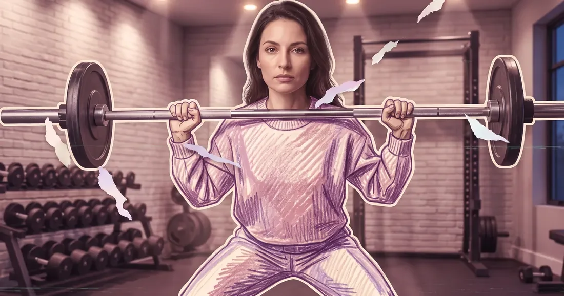 Una mujer levanta una barra con pesas en un gimnasio
